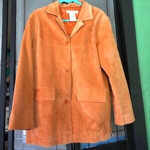 Jessica Holbrook Suede Leather Coat - Medium